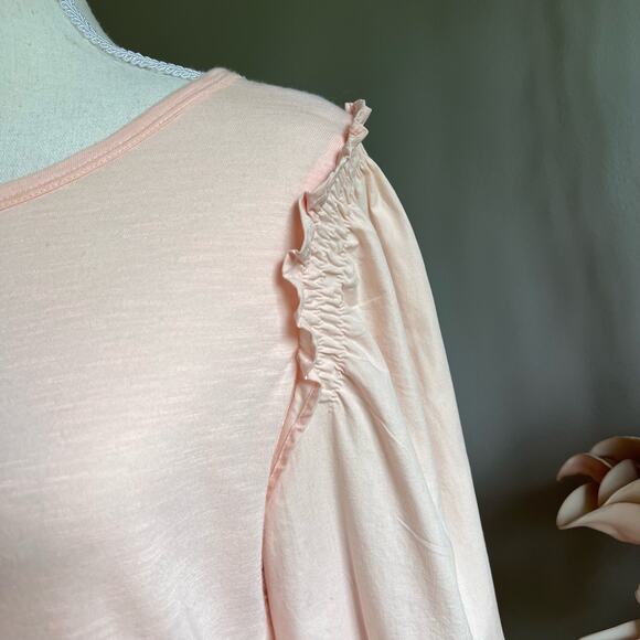 Banana Republic Top Puffy Sleeve Light Pink Preppy Women's Size Medium - Picture 2 of 10